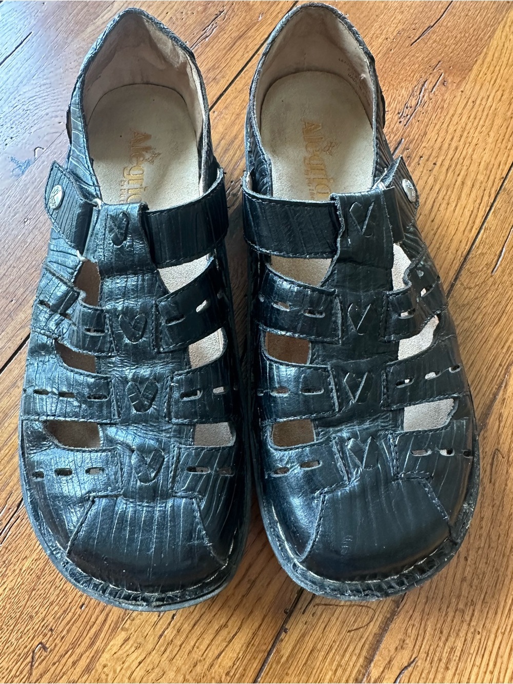 Alegria Pesca Black Fisherman Sandals Women’s Sz 39